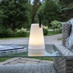 STAR TRADING Přenosná svítící LED lucerna Outdoor 20 cm, bílá barva, plast