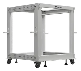 Lanberg Open Rack 12U šedá / Stojanový rack / 600×600 mm / hloubka 576-1034 mm / nosnost 600 kg (OR01-6112-S)