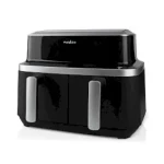 Nedis KAAF320BK černá / Horkovzdušná fritéza / 2x 4.2 l / 2600 W / Časovač: 60 min / 10 programů (KAAF320BK)