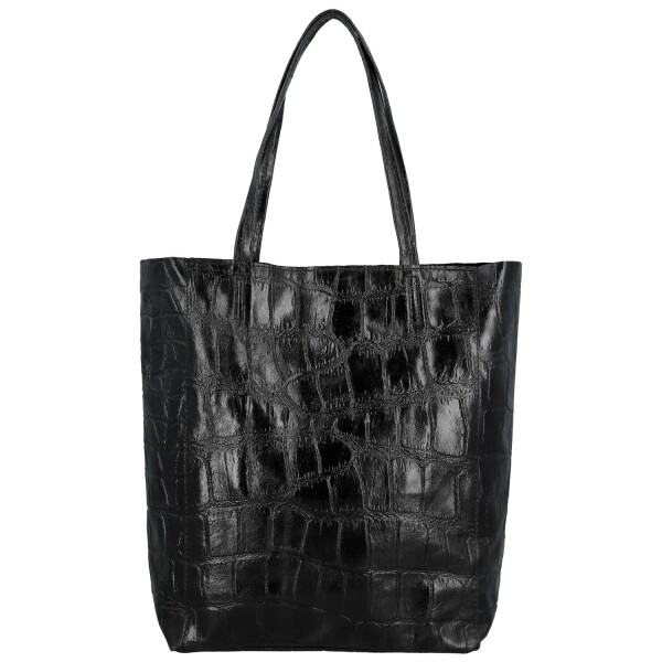 Módní dámská kožená kabelka na rameno Naysa, černá