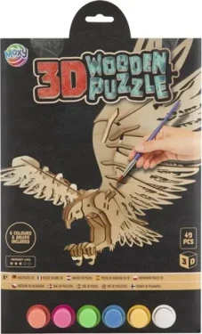 MOXY Dřevěné 3D vybarvovací puzzle Orel