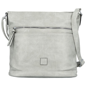 Trendy dámská koženková crossbody kabelka Tomila, světle šedá