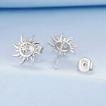 Stříbrné náušnice motiv Slunce - stříbro 925/1000, Stříbrná