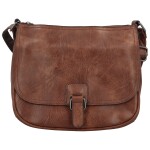 Trendy dámská koženková crossbody kabelka Gertha, tmavě hnědá