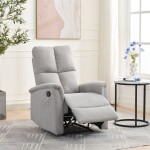 Relaxační křeslo, manuální ovládání, světle šedá látka