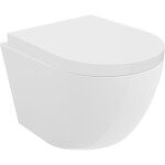 MEXEN/S - Lena Závěsná WC mísa Rimless Tornado včetně sedátka s slow, duroplast, bílá lesk 30220200T