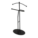 Němý sluha, výška 110 cm, masiv kaučukovník, černé moření, kov černý