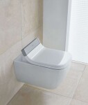 DURAVIT - Happy D.2 Závěsné WC pro bidetové sedátko SensoWash, Rimless, sWonderGliss, bílá 25505900001