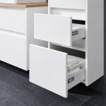 Mereo Opto koupelnová skříňka vysoká 125 cm, levé otevírání, bílá CN914LN