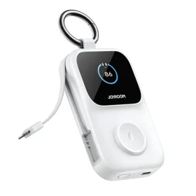 Joyroom JR-W19 bílá / Powerbanka / 5000 mAh / 1x USB-C / 1x Lightning + 1x USB-C kabel / bezdrátové nabíjení (6956116781507)