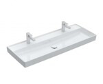 VILLEROY & BOCH - Collaro Dvojumyvadlo nábytkové 120x47 cm, bez přepadu, 2 otvory pro baterii, CeramicPlus, Stone White 4A33C1RW