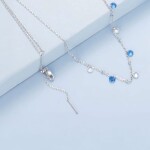 Elenys stříbrný pozlacený choker náhrdelník se zirkony 18K bílé zlato