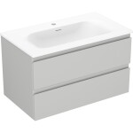 MEXEN/S - Orio koupelnová skříňka 80 cm s umyvadlem Vela, 2 zásuvky, šedá mat/bílá mat 91A10-08047-2-BFF62-W23M01