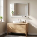 REA - LED zrcadlo na zeď s policí 80x60 cm L-8060 HOM-08530