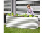Kovový vyvýšený záhon – Grow Faster (d. 240 cm x š. 80 cm x v. 82 cm), stříbrný