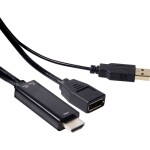 Renkforce RF-5234038 USB-C® / HDMI kabelový adaptér [1x USB-C® zástrčka - 1x HDMI zásuvka] černá stínění pletivem 0.15 m