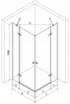 MEXEN/S - ROMA sprchový kout 90x90, transparent, zlato 854-090-080-50-00-02