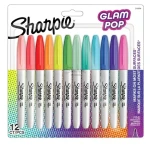 Sharpie Fine Glam Pop / Popisovač permanentní / kulatý hrot F / mix barev / 12 ks (2198780)