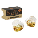 GENTLEMEN'S HARDWARE Sklenice na whisky Rocking Whisky Glasses – set 2 ks, čirá barva, sklo, 230 ml