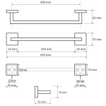 SAPHO - X-SQUARE držák ručníků 600, chrom XQ403