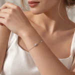 Stříbrný náramek Nekonečno - MOISSANITE + CERTIFIKÁT, Stříbrná 15 cm + 6 cm (prodloužení)
