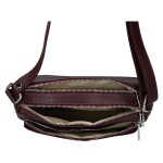 Stylová dámská kožená crossbody Robertina, vínově červená