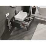 MEXEN/S - Rivel koupelnová skříňka pod umyvadlo 90 cm s deskou, 1 šuplík, reliéf , grafit mat 91A20-09023-1-BFC66