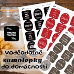 12x Štítky na dózy, samolepky na kořenky RETRO SADA, vlastní texty