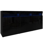 Komoda Izumi 175 BL černá mat/lesk