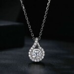 Stříbrný dvojitý náhrdelník Cristy 1 ct MOISSANITE + CERTIFIKÁT, Stříbrná 40 cm + 5 cm (prodloužení) certifikát GRA, hadřík na čištění stříbra, dárková krabička