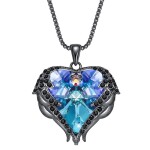 Náhrdelník Swarovski Elements Dark Angel Violet - andělská křídla, 40 cm + 5 cm (prodloužení)