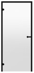 Dveře do parní sauny ALU HARVIA 8x19, čiré 790x1890 mm, černý rám CDA81904BLL