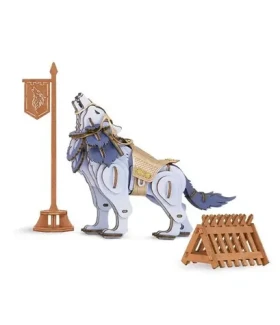 RoboTime 3D dřevěné puzzle Vlk bojovník - Warrior Wolf