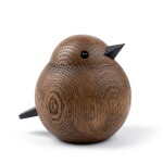 Novoform Dřevěný ptáček Papa Sparrow Smoke Stained Oak, hnědá barva, přírodní barva, dřevo