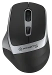 Powerton LIFE FLIXO černo-stříbrná / Bezdrátová myš / optická / 1600 DPI / 6 tlačítek / 2,4 GHz (WPM10SL)