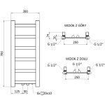 MEXEN - Bolt otopný žebřík/radiátor 700 x 300 mm, 141 W, černá W126-0700-300-00-70