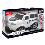 Auto policejní na setrvačník s efekty bílé 22,5 cm