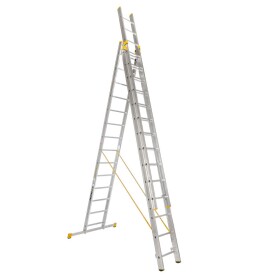 Žebřík AL, trojdílný, 3x14 příček, 10,06m, ALVE FORTE PROFI PLUS 8614