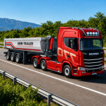 Mamido Sklápěcí návěs Huina 1509 pro RC kamion Scania 1501 1:18 s LED světly stříbrný