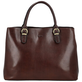 Luxusní dámská kožená kabelka do ruky Katana Faria, tmavě hnědá