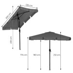 Elegantní zahradní slunečník s nastavitelným sklonem 200x130 cm béžová