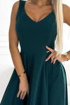 246-5 CINDY dlouhé elegantní šaty s výstřihem - ZELENÉ XXL