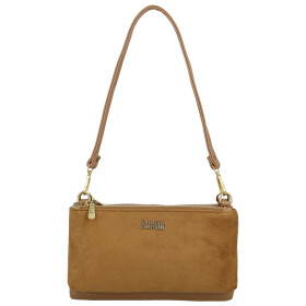 Stylová dámská semišová kabelka na rameno Amanda, hnědá