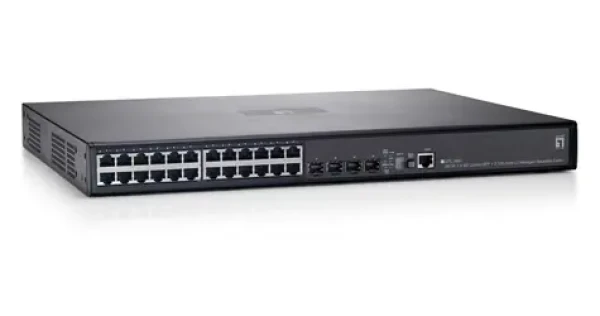 LevelOne Switch 24x GbE + 2x 10G SFP+ / Switch / Managed L3 / 19" rack / Stohovatelný (GTL-2691)