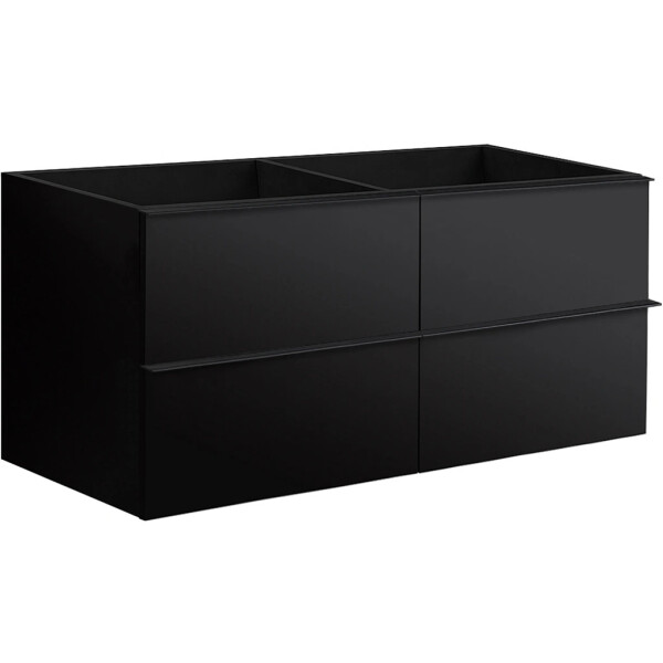CERANO - Koupelnová skříňka pod umyvadlo s úchytkou Velora - černá matná, černá úchytka - 158x53x46,5 CER-665023