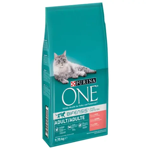 Purina One Adult Lososová 9.75 kg / Granule pro kočky (7613038508955)
