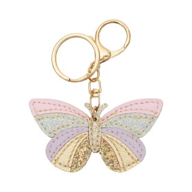 MIMI & LULA Klíčenka Butterfly Pastel, zlatá barva, kov, textil