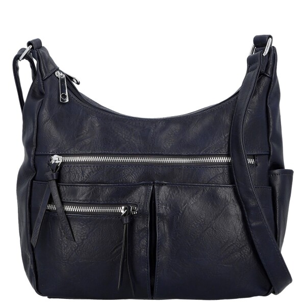 Stylová dámská koženková crossbody kabelka Timea, tmavě modrá