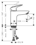 HANSGROHE - Logis Umyvadlová baterie, CoolStart, EcoSmart, chrom 71103000