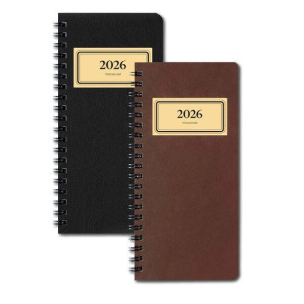 Diář 2026 týdenní na výšku RETRO, černý